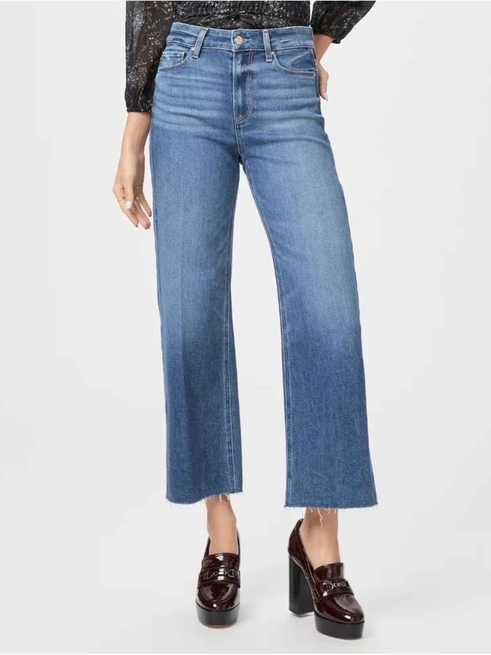 PAIGE Anessa Raw Hem in Painterly Distressed